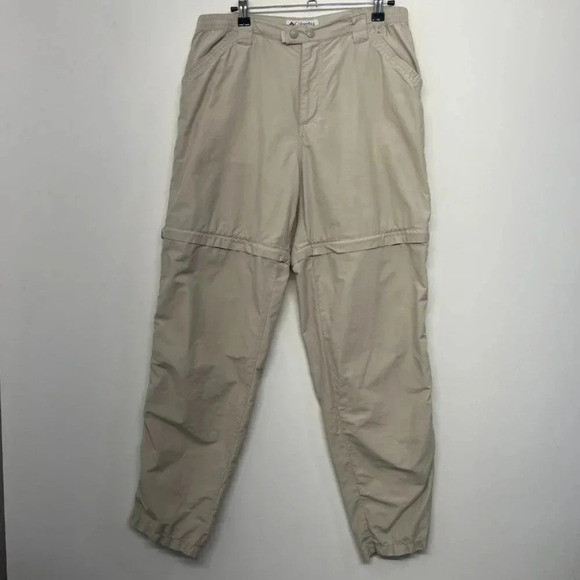 Columbia Convertible Tan Pants 12 Cotton Nylon Hiking Outdoor - Picture 1 of 5